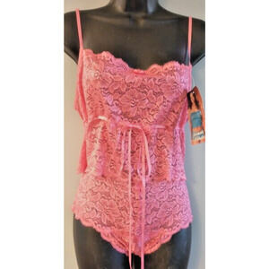 Sexy Lingerie Sleepwear Pink Floral Lace Top & Matching Boy Short Set XLarge 2X